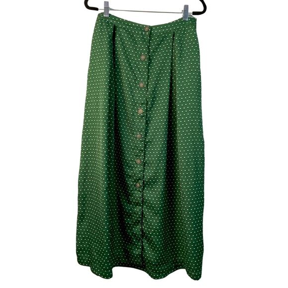 Who What Wear Dresses & Skirts - Who What Wear Green Maxi‎ Skirt Polka Dot Prairie Cottagecore Size 6